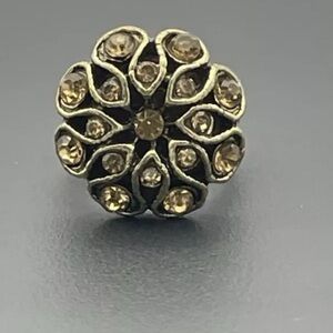 Costume Jewelry Topaz Color Crystal Women’s Ring Adjustable Band